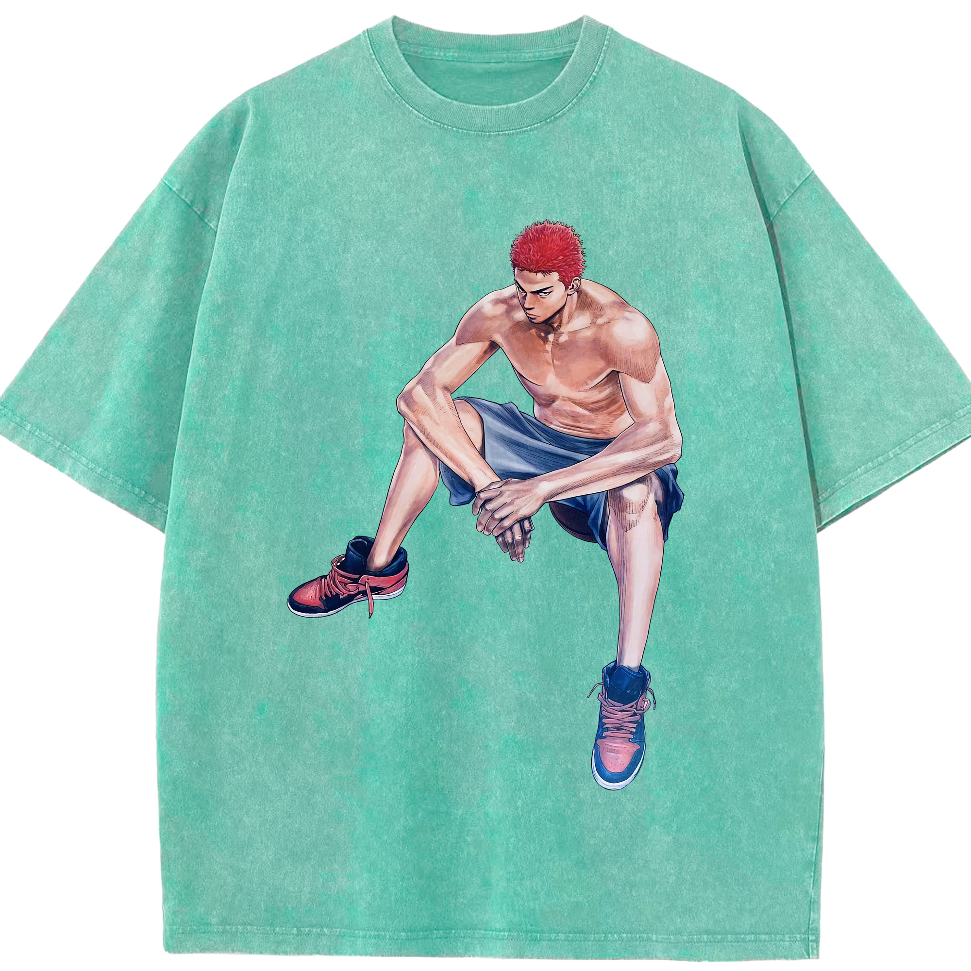 （画像用） SLAM DUNK／スラムダンク 綿100% ヴィンテージ風 半袖Tシャツ（フロントプリント）